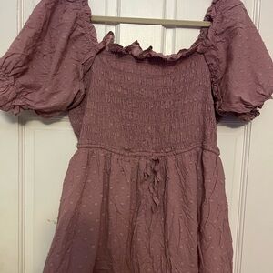 ARULA Mauve Puff Sleeve Mini Dress